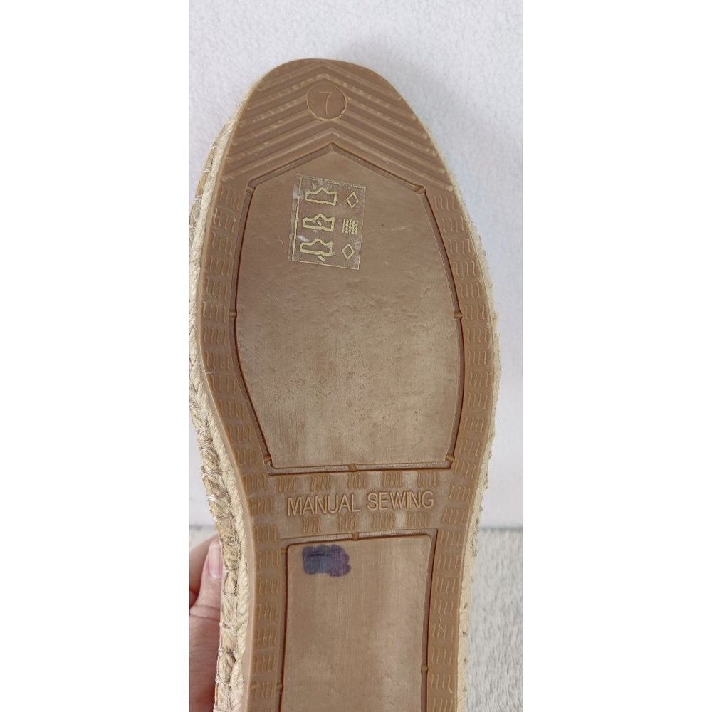 ASOS Espadrille Flat Pink Blush Faux Leather Rose Gold Metallic Toe Cap Rope - Picture 9 of 11